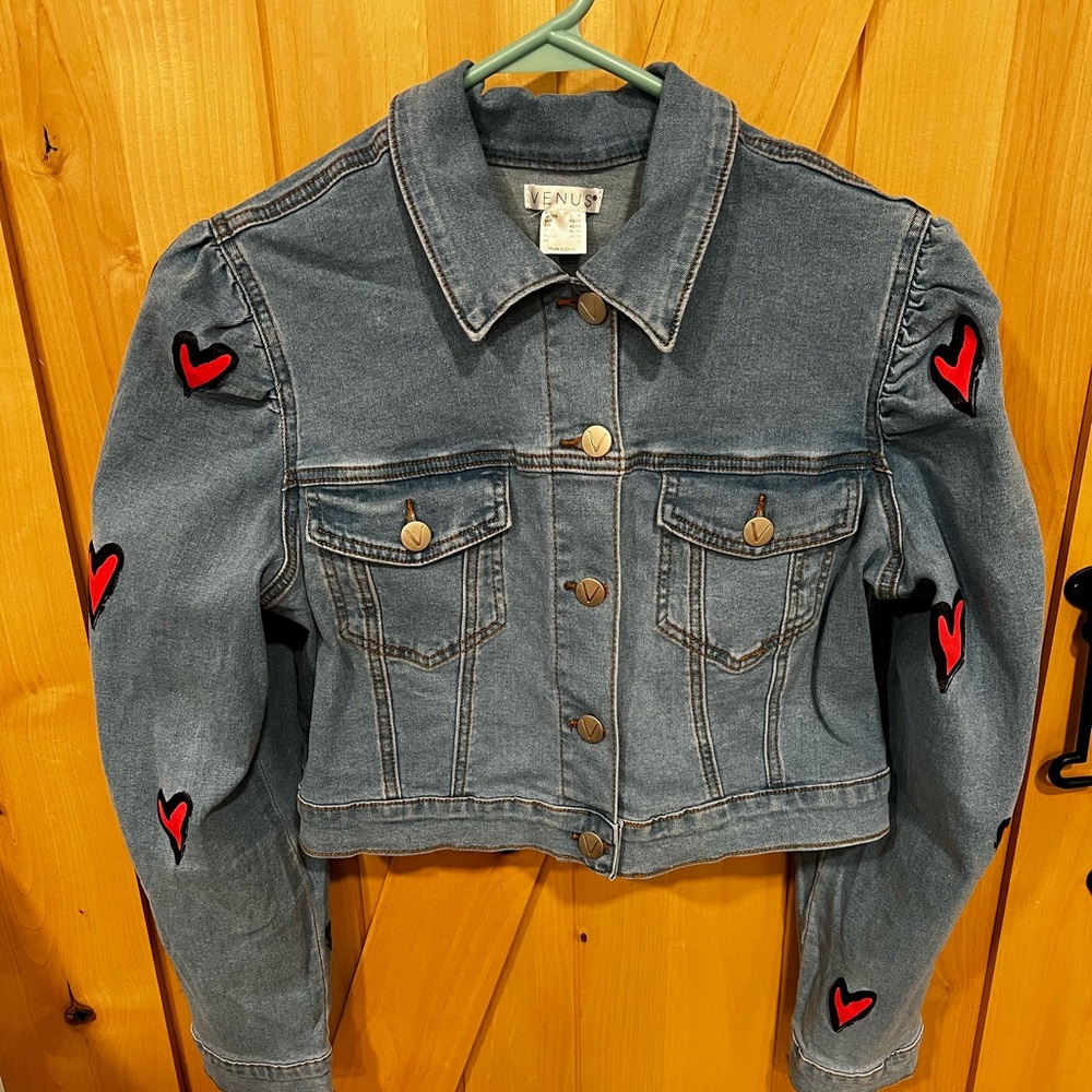 Venus Cropped Denim Heart Jacket Women’s Medium